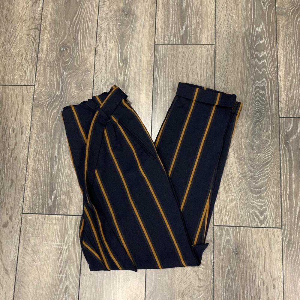 zara striped trouser pants